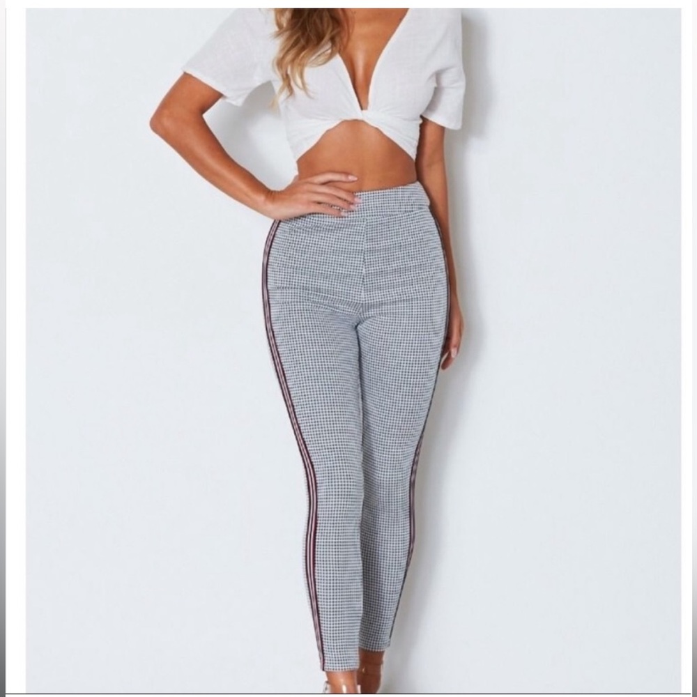 White Fox Parker Pants Houndstooth Print